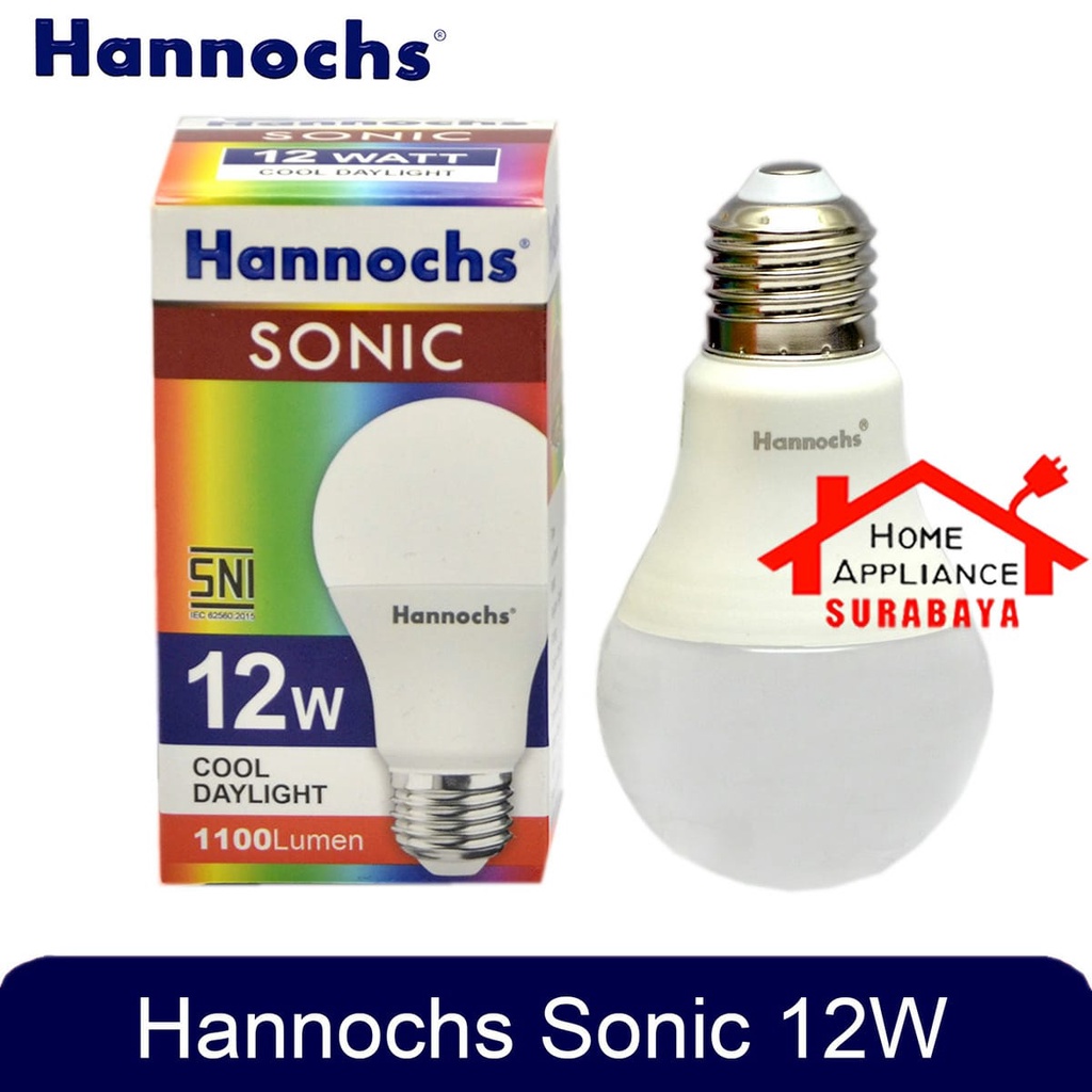 Lampu Bohlam LED Hannochs Sonic 12W 12 Watt Cahaya Putih 6500K - Cool Daylight