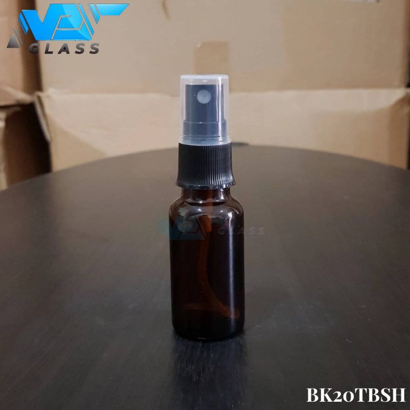 botol spray 20ml kaca amber / coklat tebal / botol serum 20ml kaca