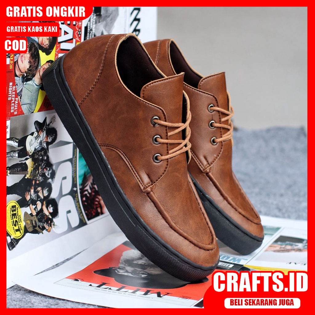 CRAFTS X SHAKAI Sepatu Formal Pria Sepatu Pantofel Sepatu Casual Pria Kerja Kulit Syntetic Cowok