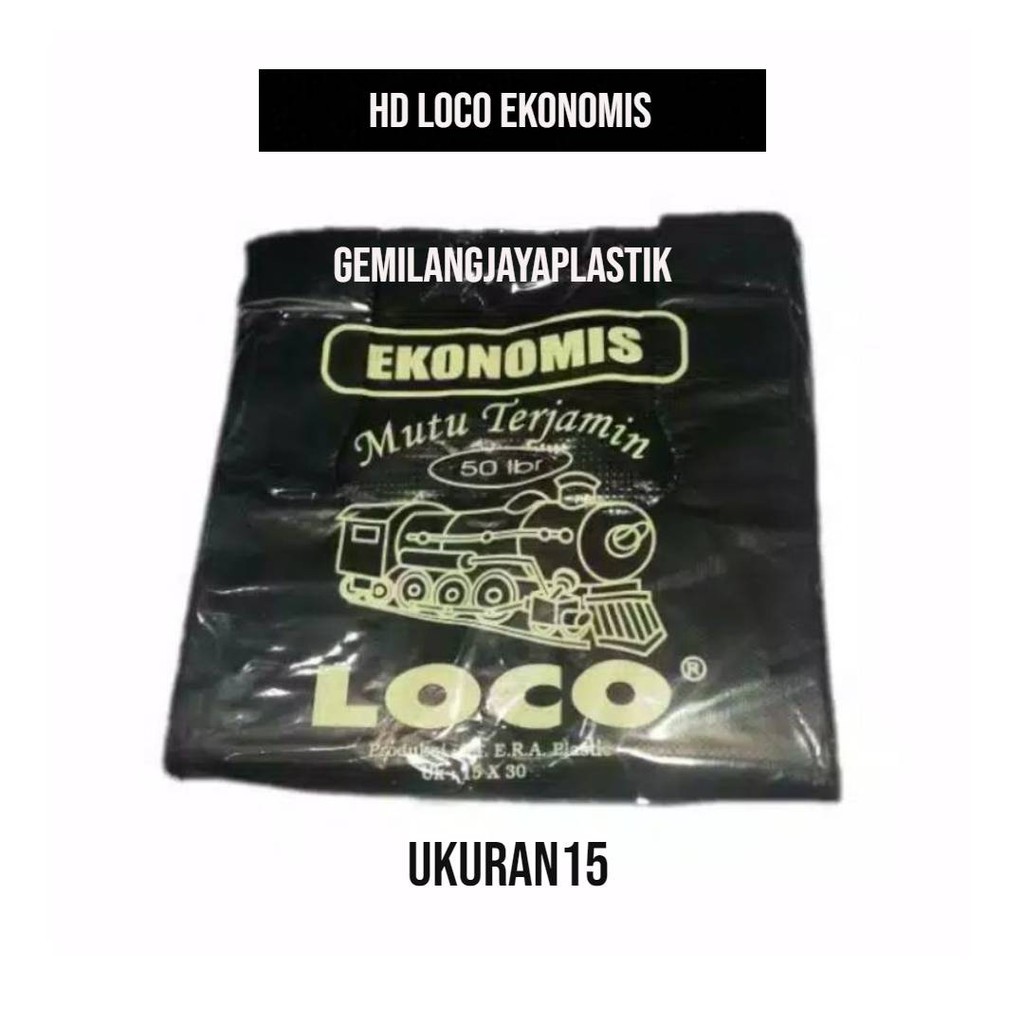 Kantong Plastik Loco Hitam Ekonomis Uk 15 Isi 50 Lembar