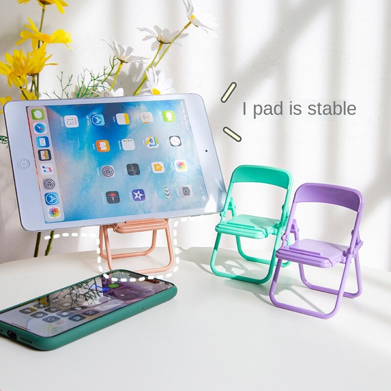 Stand Holder Handphone / ipad Mini Portable Bentuk Kursi Lipat