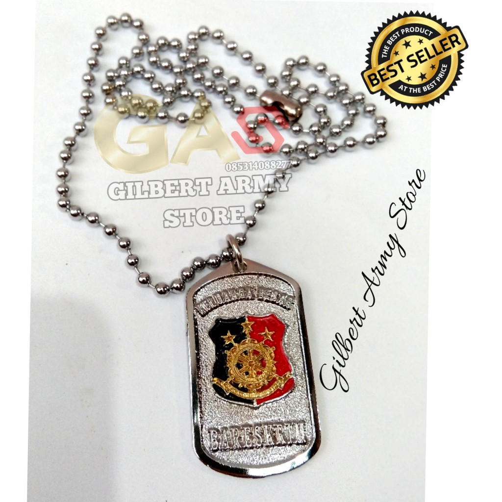 GILBERT ARMY STORE Kalung logo Bareskrim Titanium Crom Anti Karat Kalung Pria Tni Militer Murah