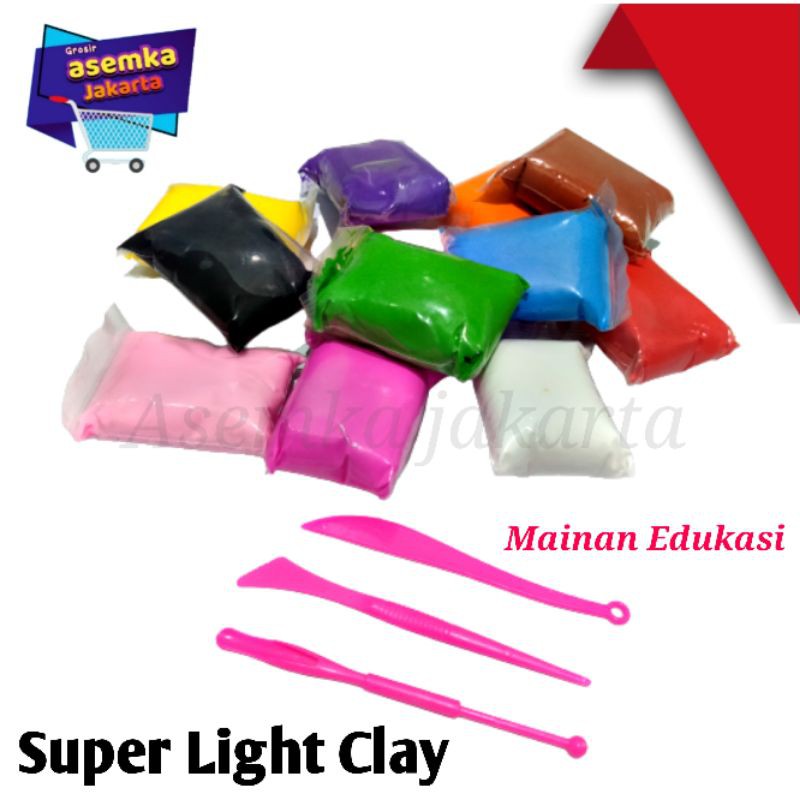 Polymer clay import 12pcs polymer clay light clay super light clay soft clay mainan edukasi