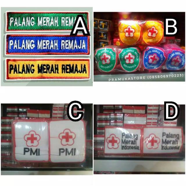 100biji badge pmr - bet pmr - pmr bordir komputer - palang merah remaja - logo pmi bordir - logo pmi