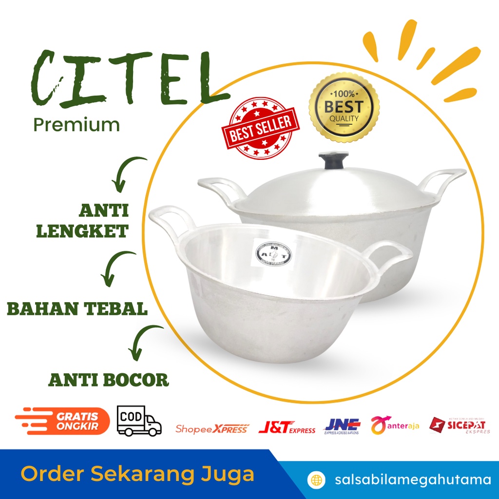 CTL18 - citel panci katel / citel wajan katel - Citel No 10 12 14 16 panci katel tradisional anti pe