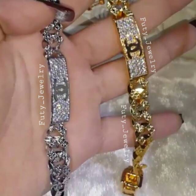 Gelang chanel rantai Alloy (ready gold)