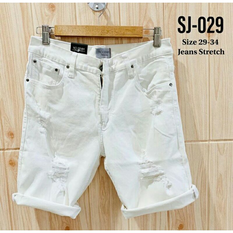 Celana Panjang Pria Jeans Pendek Pria Short Jeans Cowok Pendek Jeans Sobek Murah Pendek Sj029   Fash