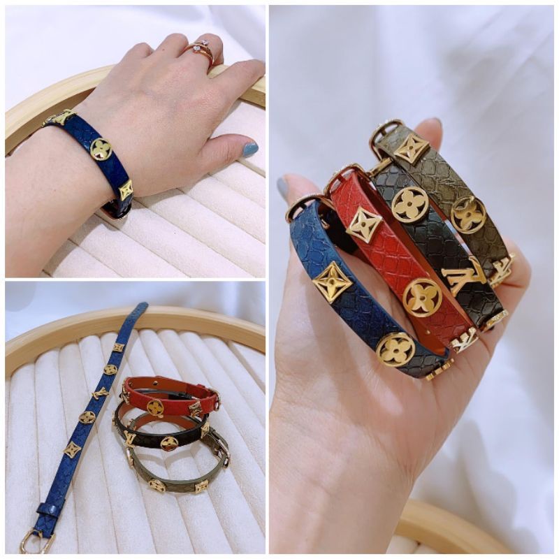 Gelang kulit Mix Titanium Premium Quality gelang Titanium mix kulit fashion import 6512