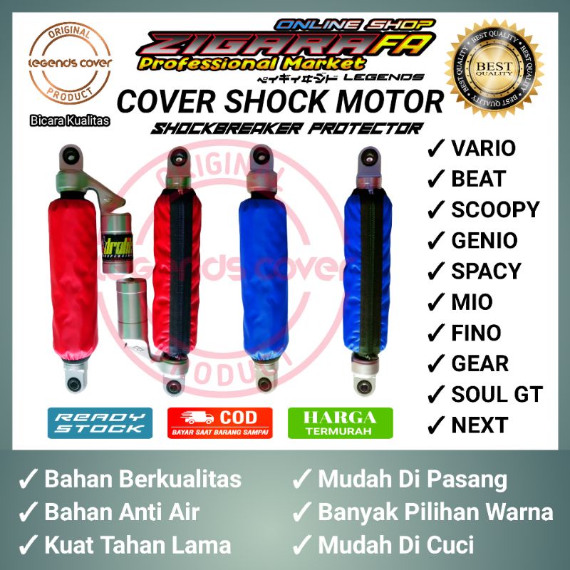 Sarung Cover Shockbreaker sok Belakang Aksesoris Beat Vario scoopy Mio genio Fino Xride Ohlins Yss / Terlaris.