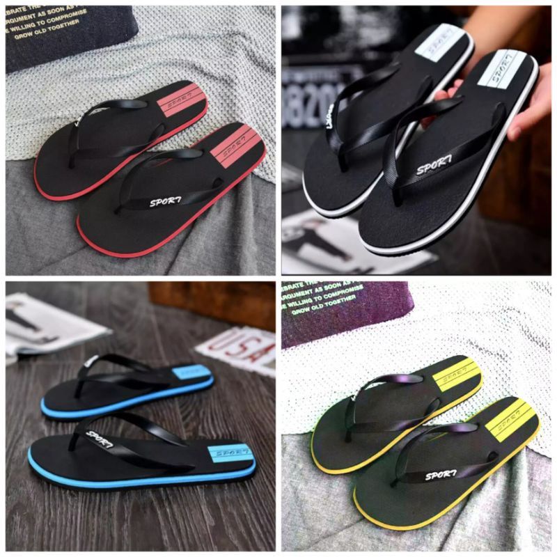 SANDAL JEPIT PRIA LIS WARNA SENDAL JAPIT LAKI COWOK SPON SANDAL MURAH KEKINIAN