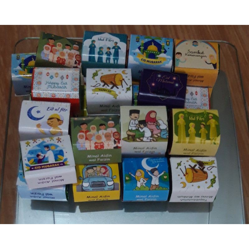 

coklat lebaran karakter yummy coklat dadu kemasan idul fitri