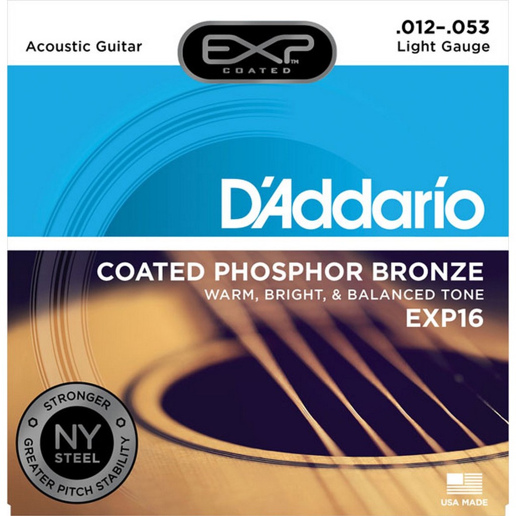 D'Addario Akustik String Coated Phosphor Bronze Senar Gitar Original EXP15 EXP16 EXP17 EXP26