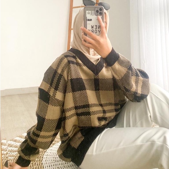 NAOMI SWEATER OVERSIZE - SWEATER RAJUT MURAH / SWEATER RAJUT CANTIK / RAJUT TEBAL /RAJUT OVERSIZE