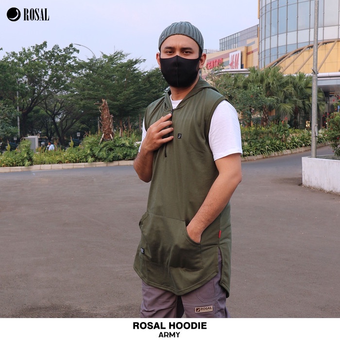 Sholat-Rompi- Rosal - Rompi Sholat Hoodie - Army, M -Rompi-Sholat.