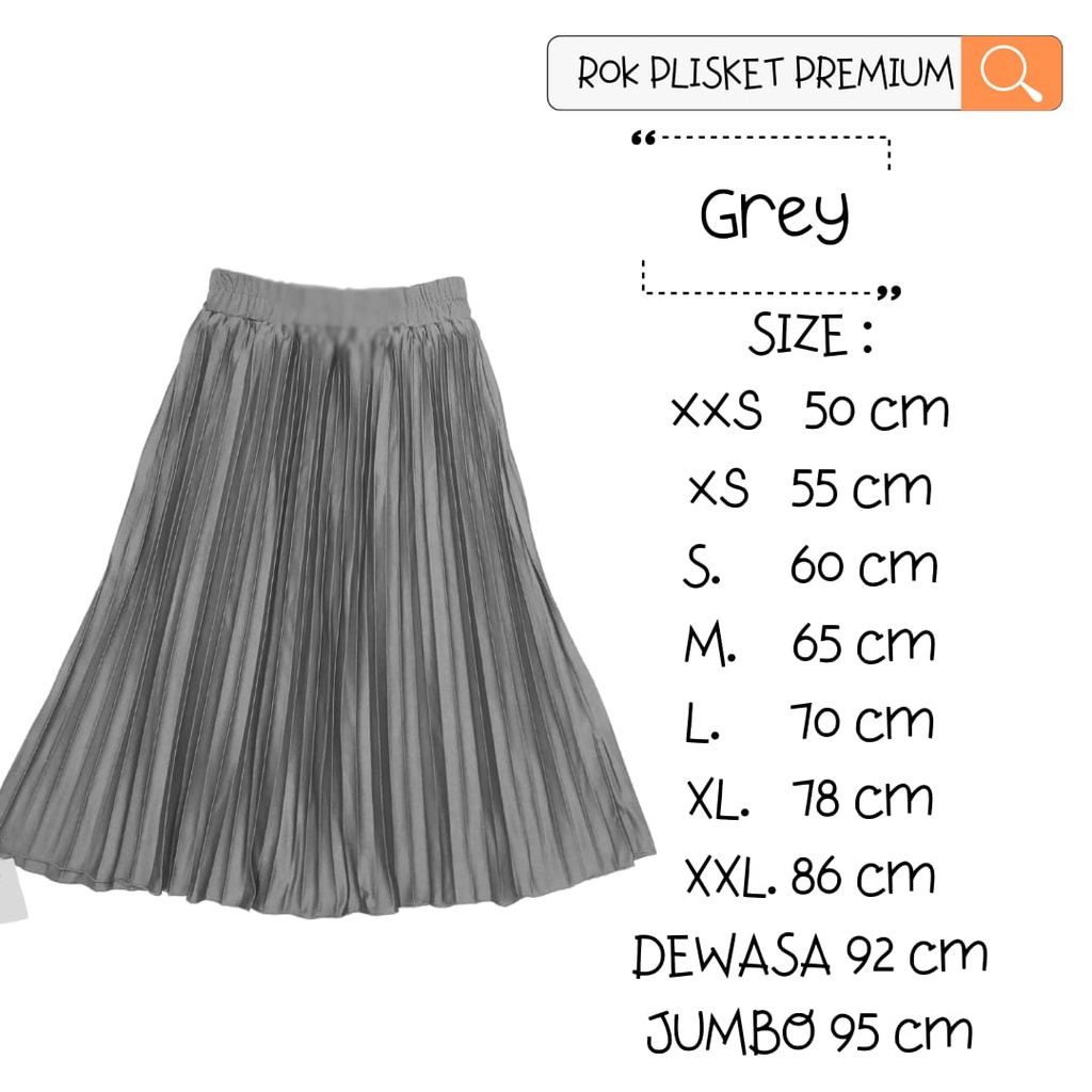 AM27 ROK PANJANG PLISKET PAYUNG Anak 1-12 thn POLOS PLEATED SKIRT MUSLIM