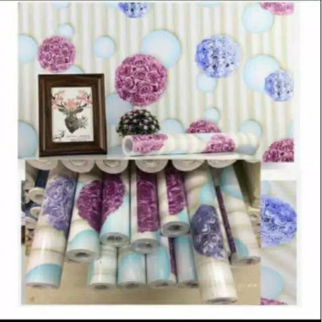 Wallpaper dinding bunga pengantin 45cm x 10m