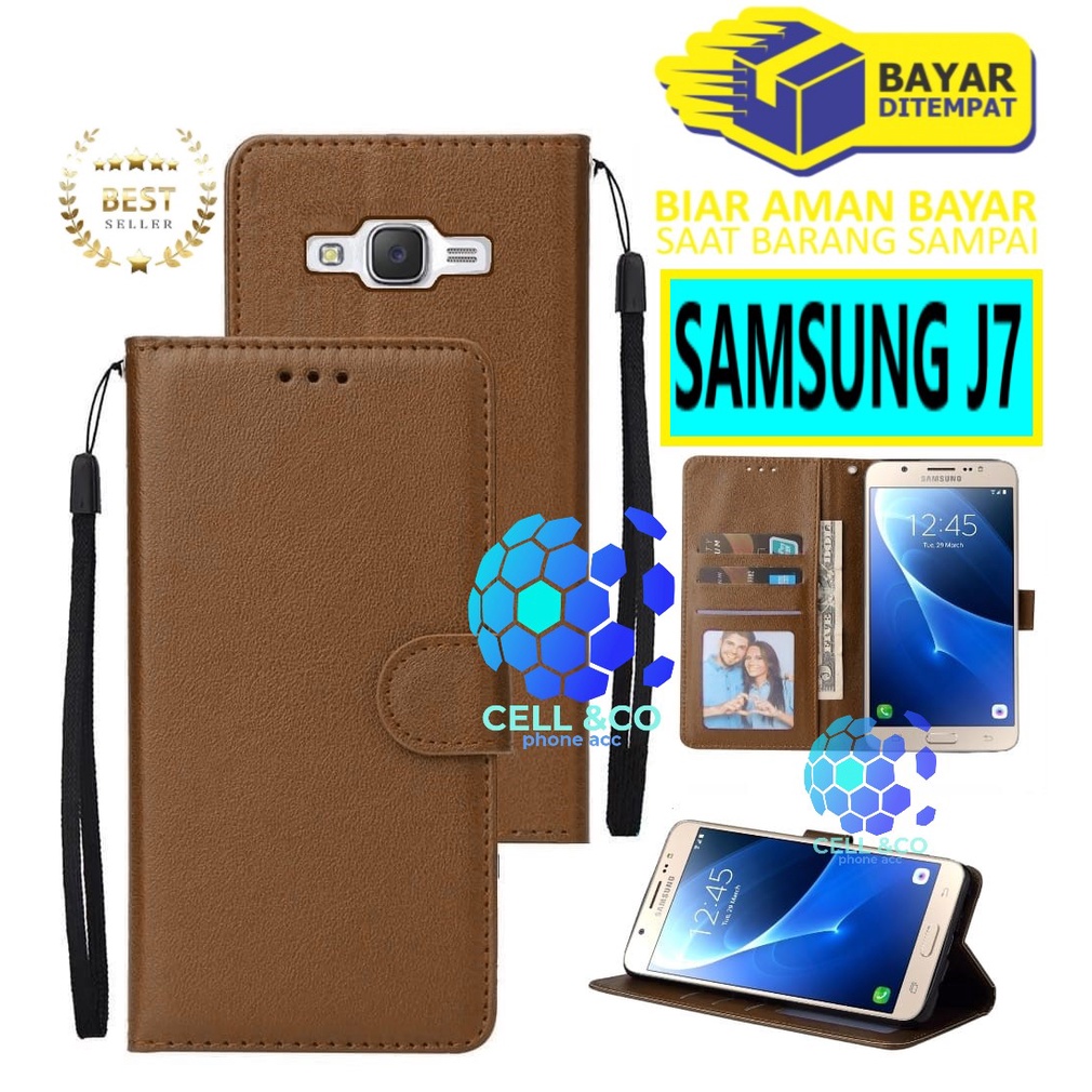 Flip cover SAMSUNG J7 Flip case buka tutup kesing hp casing flip case leather wallet