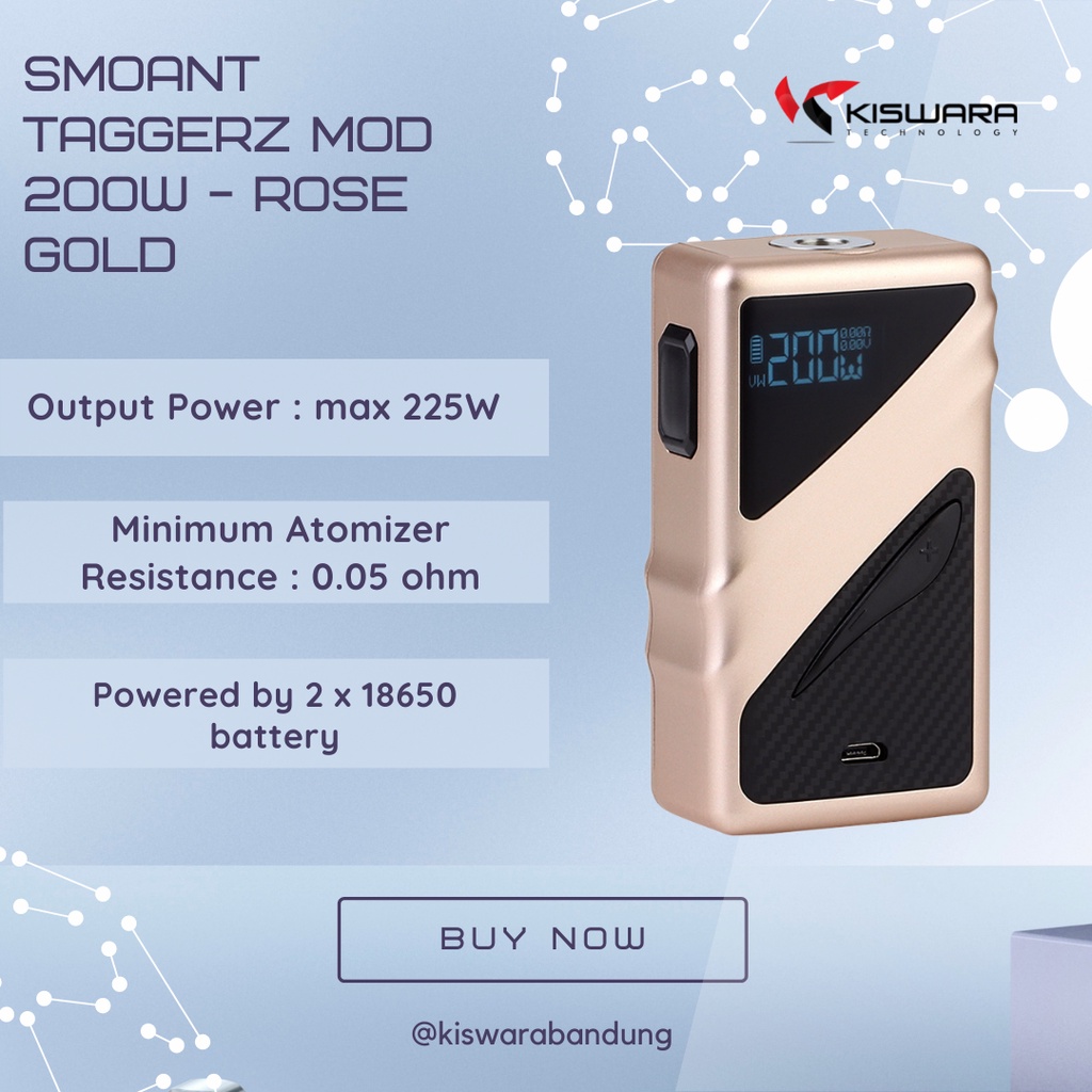 Smoant Taggerz Mod 200W - ROSE GOLD [Authentic] KiswraBandung