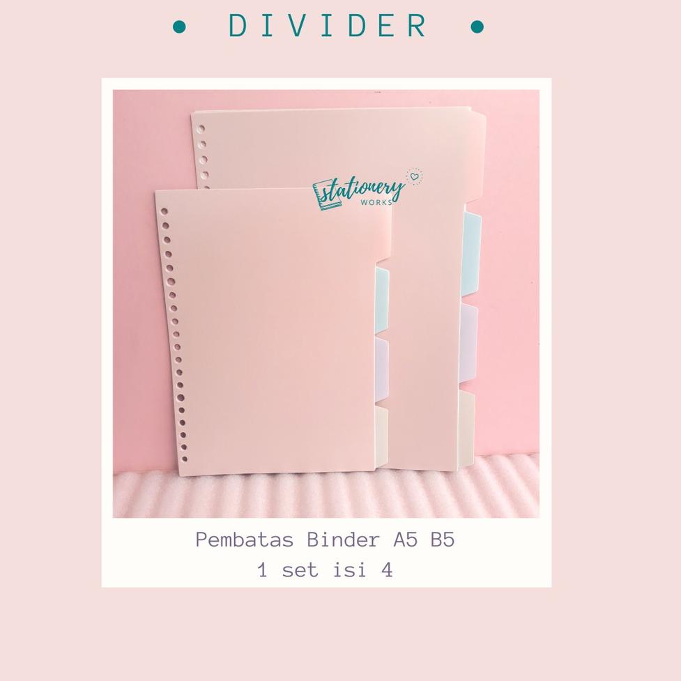 

[DISCOUNT 9RS100] Binder Divider - Loose leaf divider A5 B5 - Pembatas binder - Pastel rainbow untuk jurnal planner Ready stock