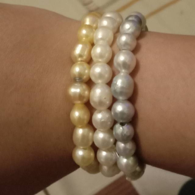 Gelang Mutiara asli ambon air asin pearl bracelet home made perhiasan wanita