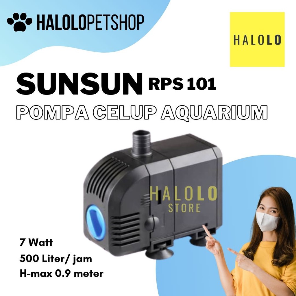 Pompa Celup Aquarium Mesin Pompa Air Rendah Watt SUNSUN RPS 101 7 Watt 500 Liter Perjam