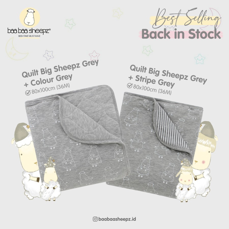 Baa Baa Sheepz Quilt Blanket Limited Big Sheepz Grey