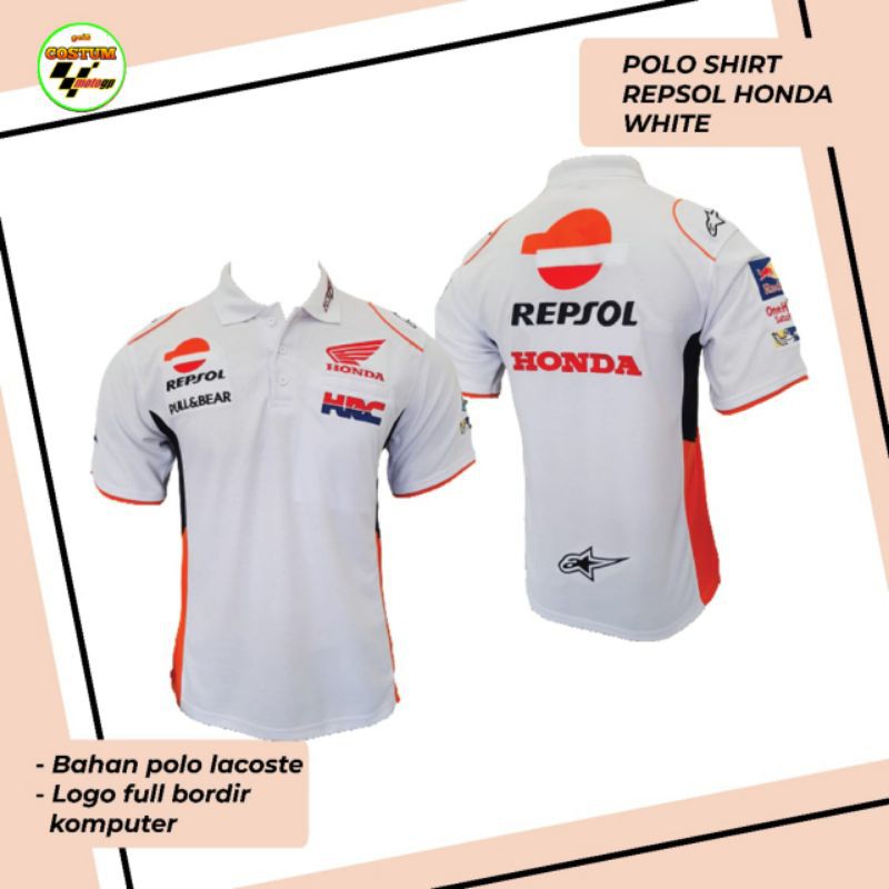 Kaos Distro Polo Repsol Honda Putih