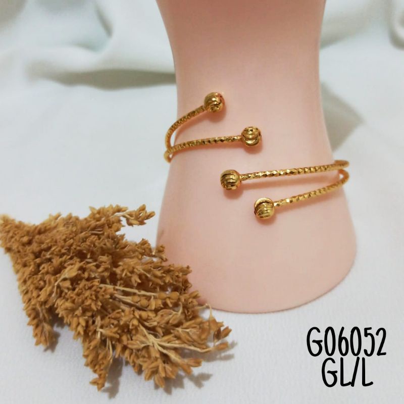 Gelang Fashion Ulir Bola warna Gold G06052