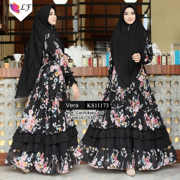 Baju Muslim Vera/Gamis muslim syar'i/Gamis Solo