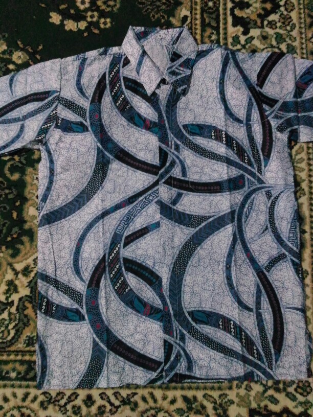 Kemeja Batik Pria Lengan Pendek Size M L Xl Xxl  Bswart Batik Hrb026 Kenongo Hem Panjang Padi