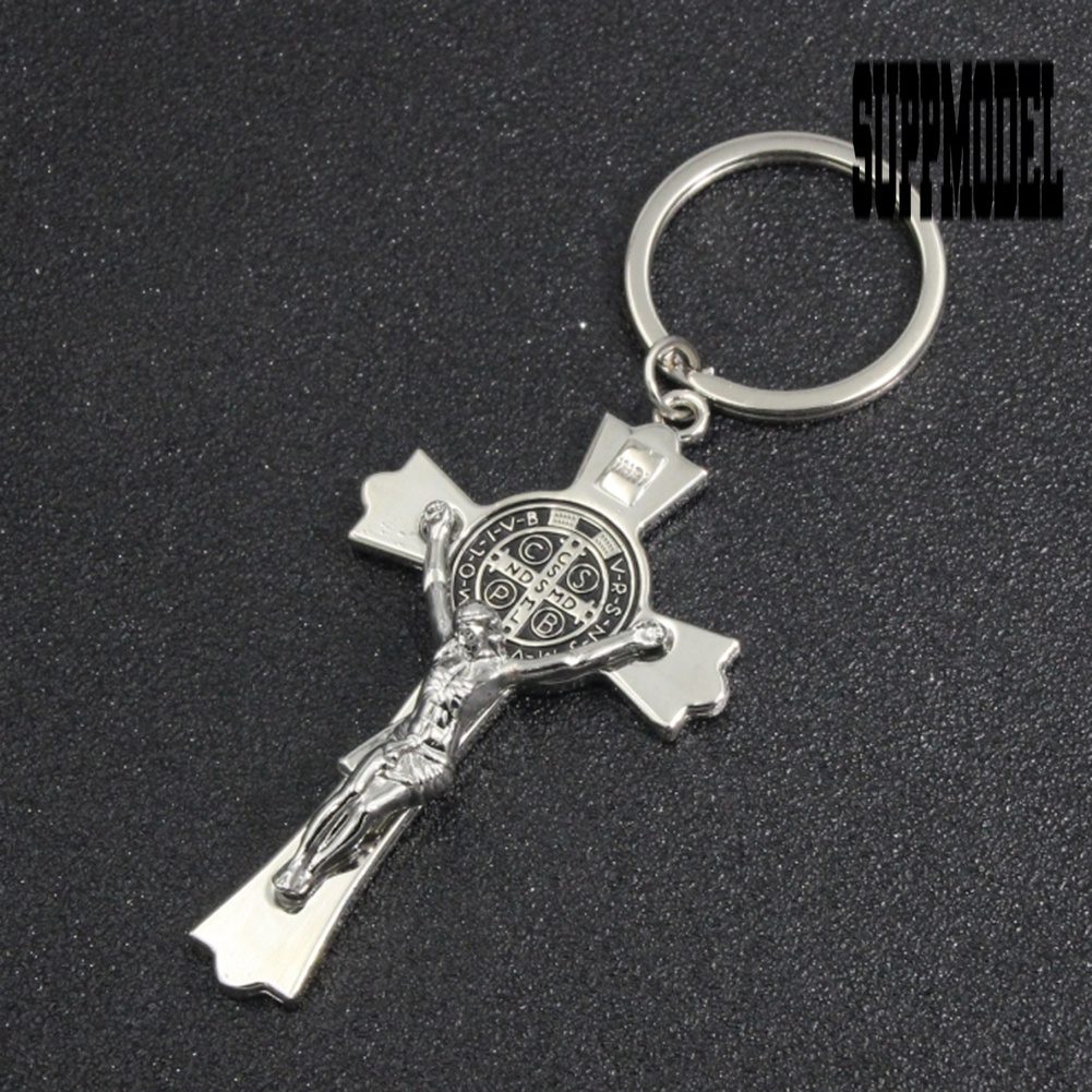 &lt; Suppmodel &gt; Gantungan Kunci Bentuk Salib Yesus Bahan Metal Untuk Hadiah