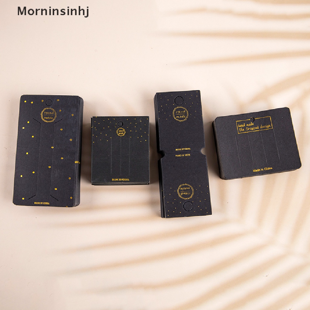 Mornin 50 Pcs Kertas Background Hitam Transparan Motif Huruf Emas Handmade DIY