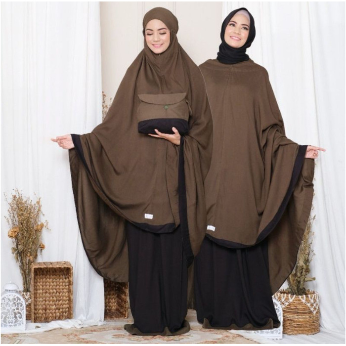 TERLARIS MUKENA BANESKA NEW SALWA 2IN1 BLACK ARMY