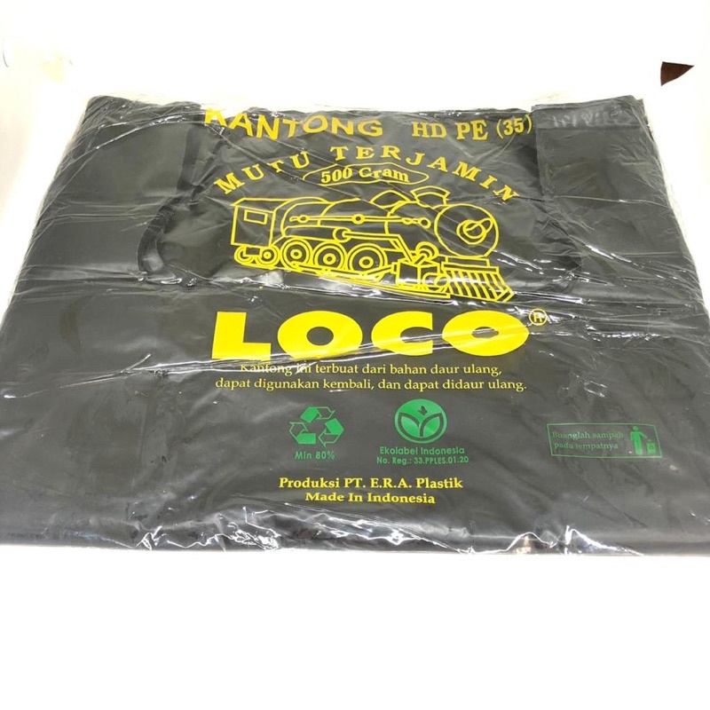 KANTONG PLASTIK KRESEK LOCO HITAM UKURAN 35 40 50 PROMO SEN