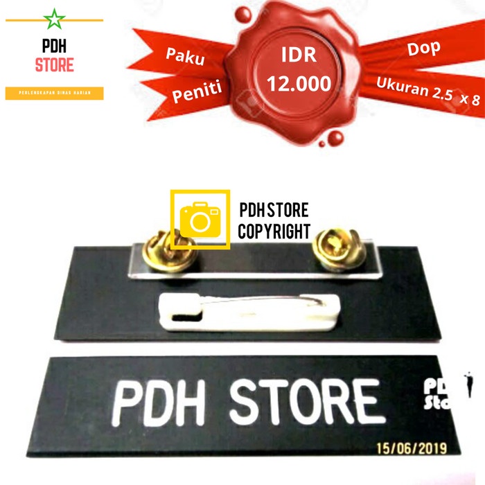 

Hot Sale Papan Nama Grafir Pdh Dop 2 X 8 Cm Paku Kancing Bangkok- Idr : 20K/Pcs Murah