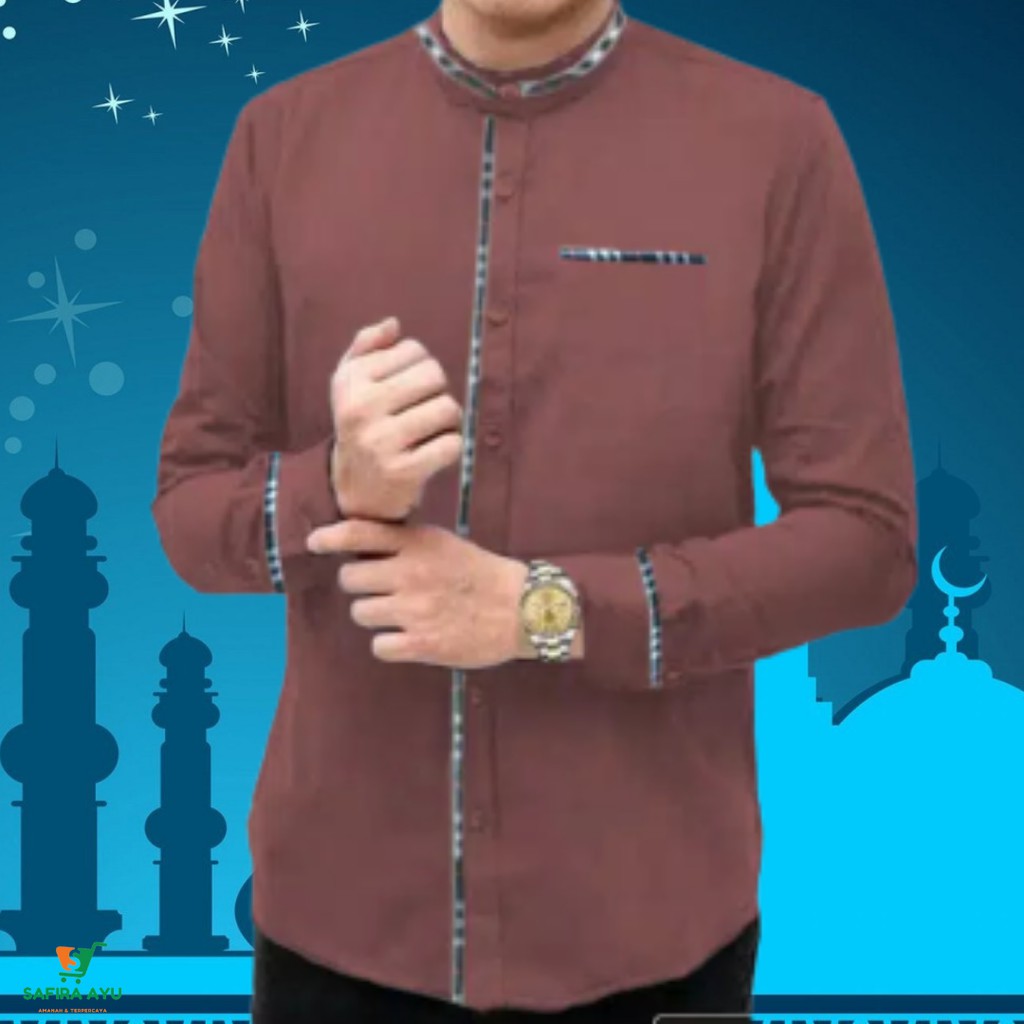 Baju Koko Pria Lengan Panjang,Qurta Pakistan.Baju koko Pakistan.Baju KOKO Lengan Panjang.Bisa COD