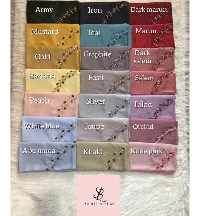 Stok lagi⭐ ⭐ZK⭐058⭐ 1-LUXURY PAYET Laser Cut Ori UMAMA Hijab Segiempat LC Square Payet Mutiara Cotto