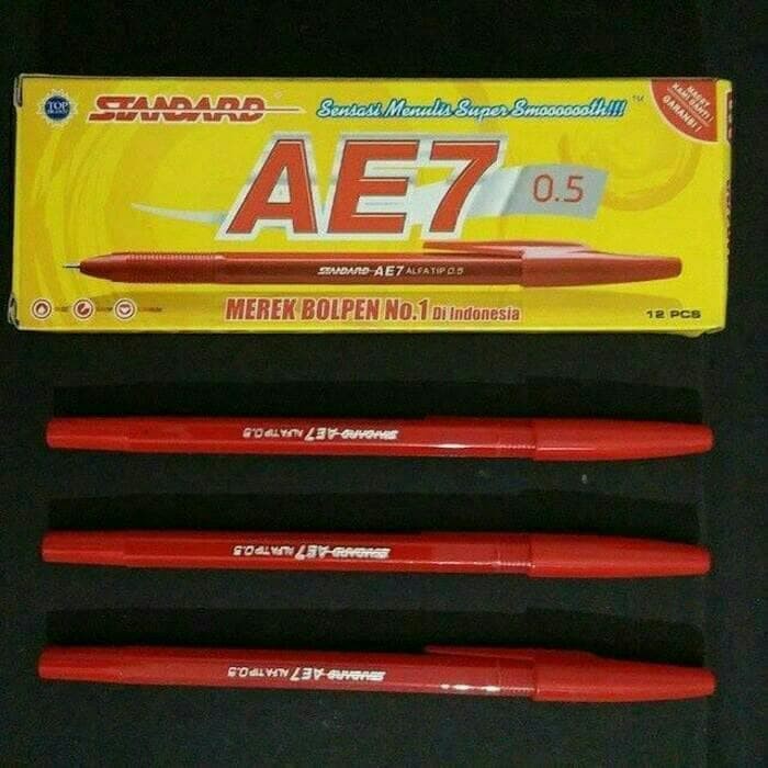 

PULPEN BALLPOINT PEN RED MERAH STANDARD AE7 MERAH GROSIR