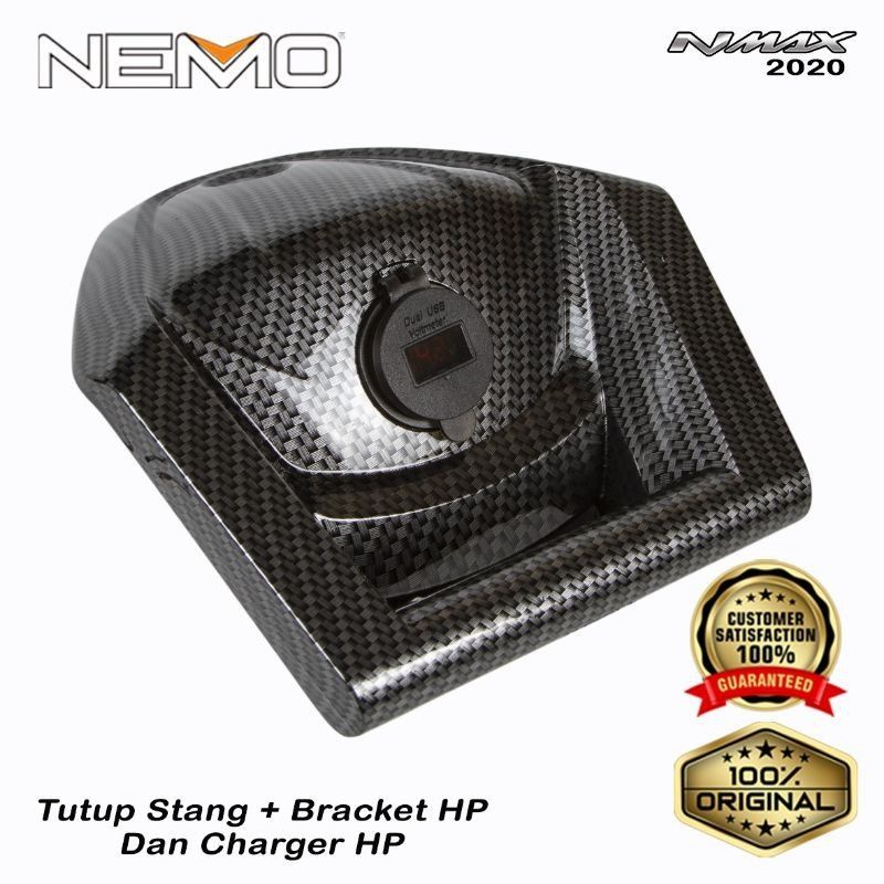 Cover Stang + Braket Hp dan Charger Hp All new Nmax 2020 NEMO ORIGINAL( NEW TYPE)