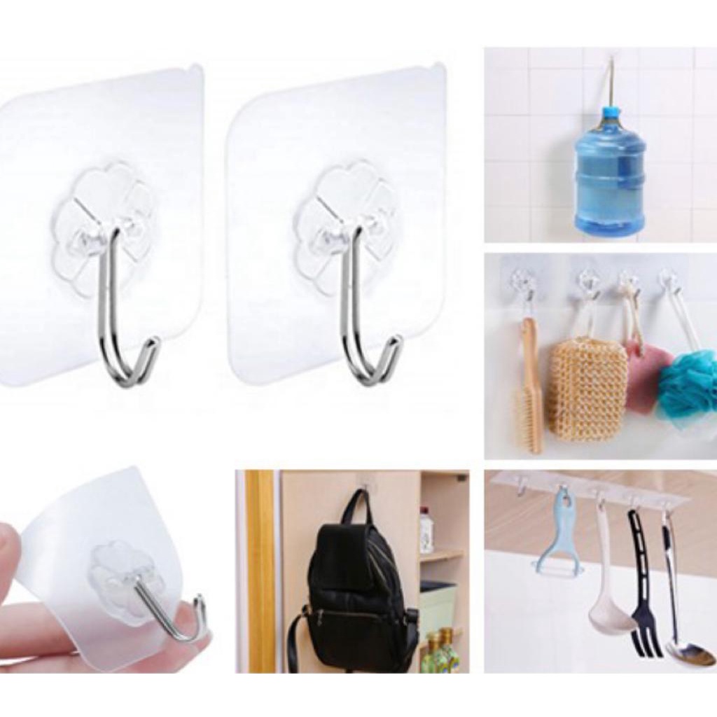 JM GANTUNGAN TEMPEL HOOK AJAIB GANTUNGAN DINDING KAIT MAGIC SERBAGUNA KAMAR MANDI DAPUR / HANGER