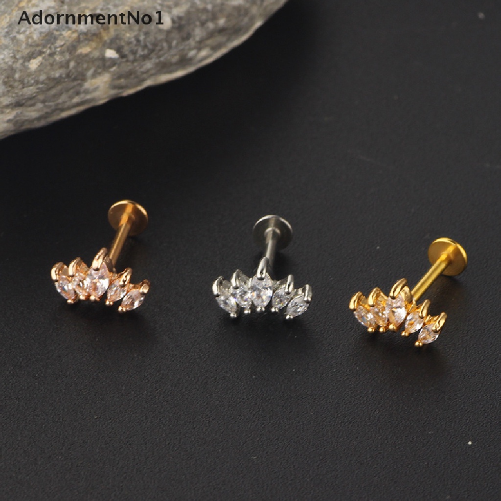 (AdornmentNo1) Anting Tusuk Bentuk Bar Bahan Stainless Steel Untuk Wanita