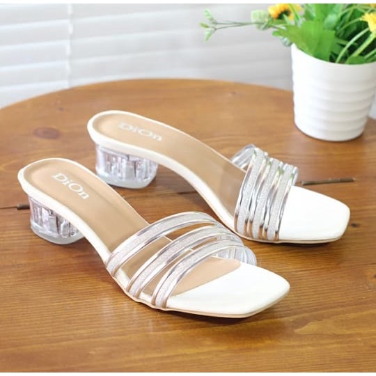 sandal hak tinggi hak kaca wanita dn01 terbaru