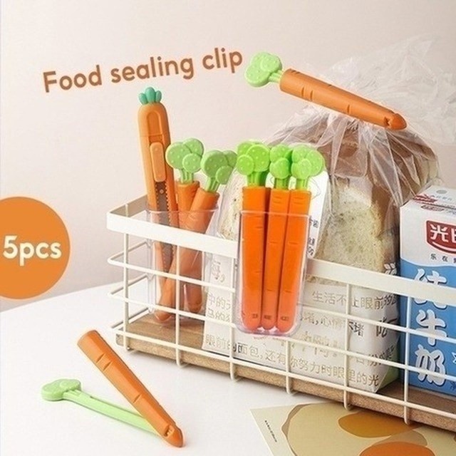 Klip Wortel Penjepit Makanan Klip Snack Food Sealing Clip Jepitan Snack Klip Kantong Makanan Wortel Carrot perset isi 5pcs