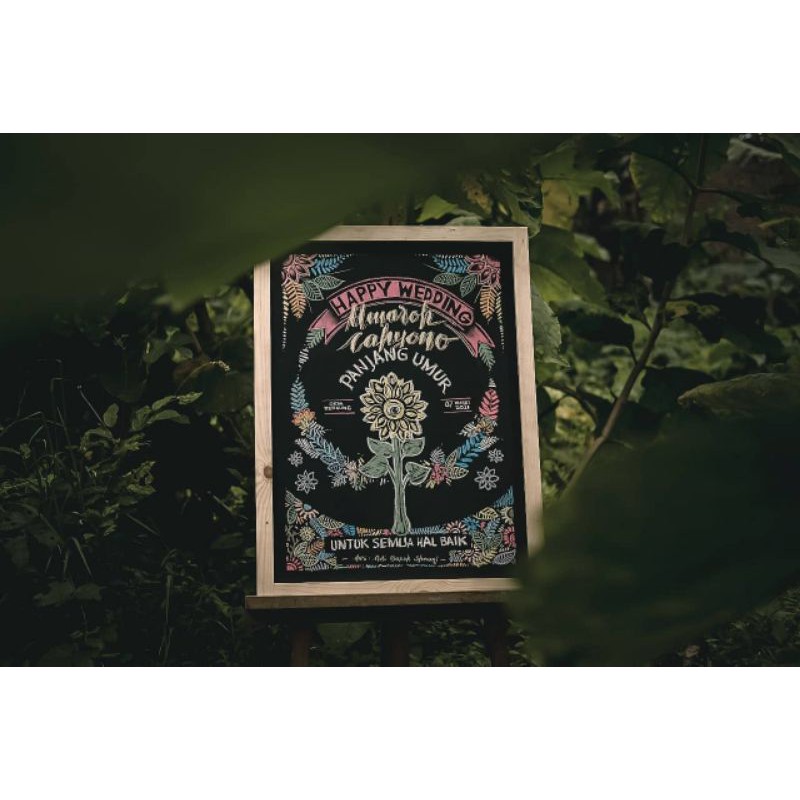 

Chalkboardjogja 60 x 80 Papan Tulis Kapur Anti Air Kado Wedding Desain Sesuai Permintaan