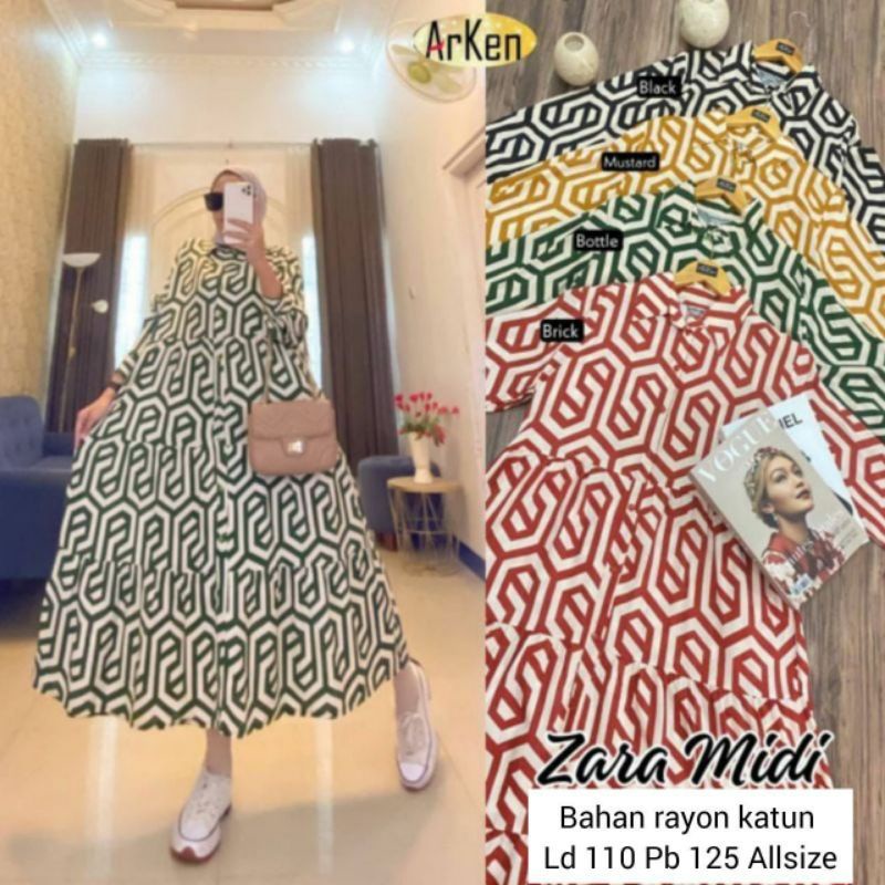 MIDI DRESS//GAMIS CITRA KIRANA//BAHAN RAYON//MODEL KEKINIAN//TREND 2022