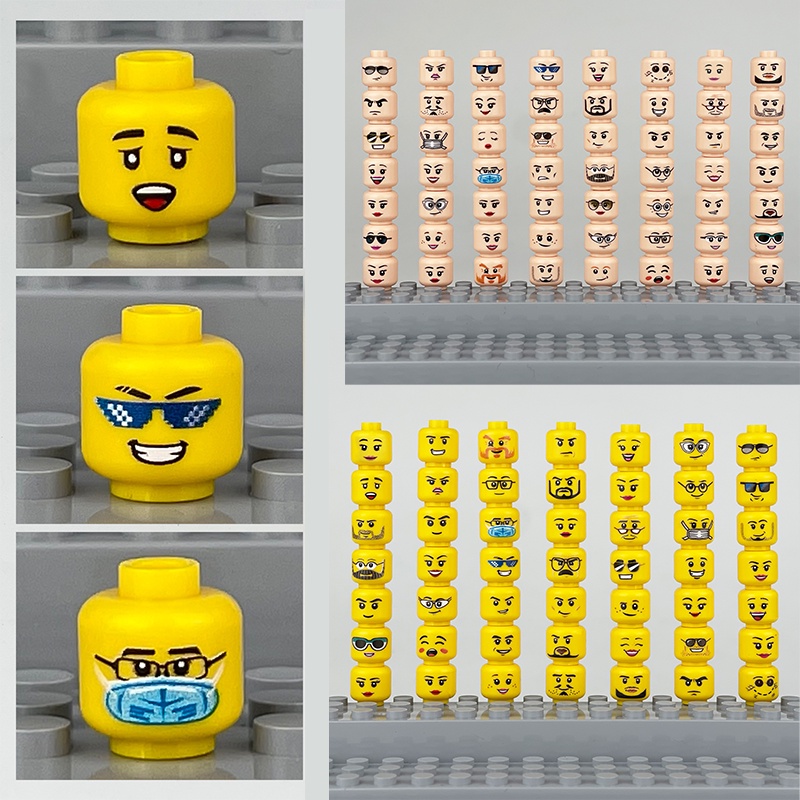 Kartun 56pcs/set Angka Wajah Ketawa Menangis Anak Emoji Kreatif Mainan Anak Kepala