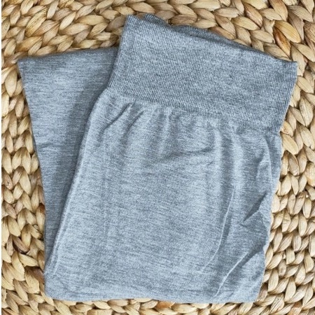 Legging Pendek Tebal Wanita 7 8 Dewasa Import Fit To Jumbo-abu muda misty