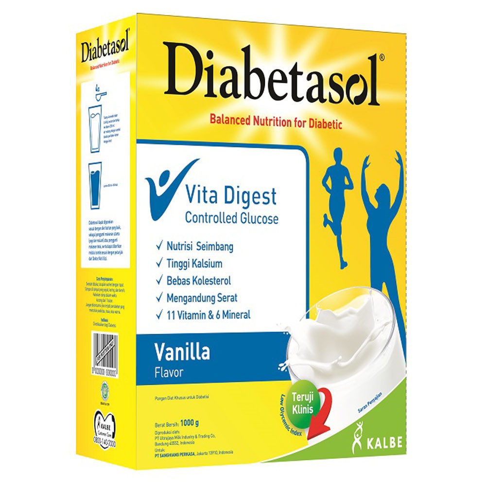 

SUSU DIABETASOL VITA DIGEST PRO RASA VANILLA, CHOCOLATE 1000 GR LENGKAP