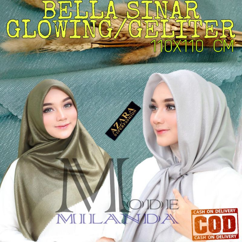 Hijab Segiempat Cornskin Glowing Glamour Bella Sinar AZARA 110X110 CM