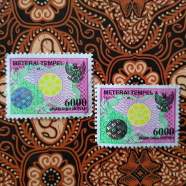 Materai 6000 Rupiah Tahun 2000, 2001, 2002 Original - MTR018